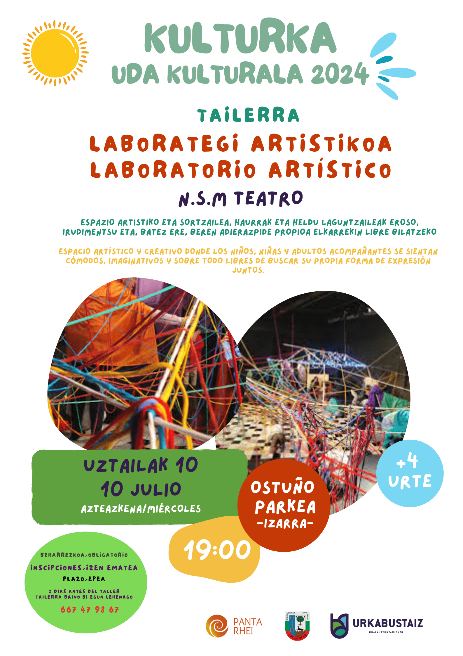 [:es]Laboratorio artístico para mayores de 4 años[:eu]4 urtetik gorakoendako laborategi artistikoa[:] @ Ostuño parkea.