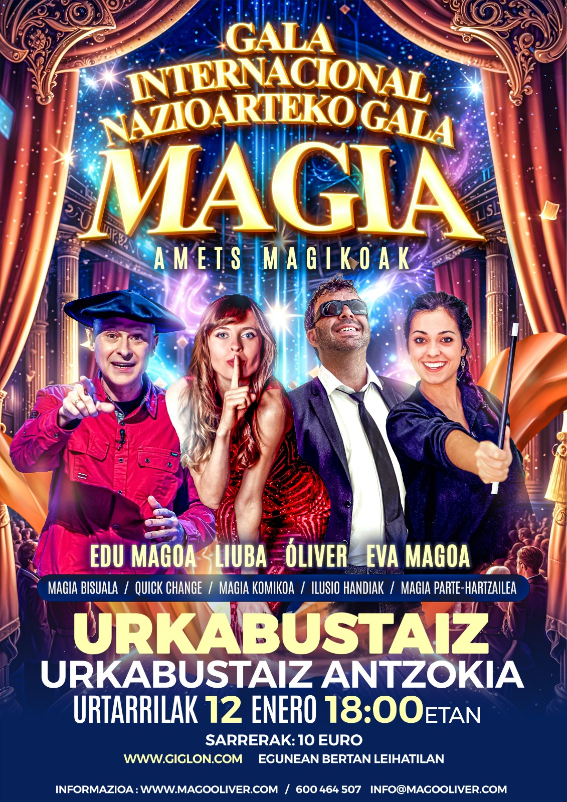 [:es]Gala internacional de magia[:eu]Nazioarteko magia gala[:] @ Kultura etxeko antzokia.