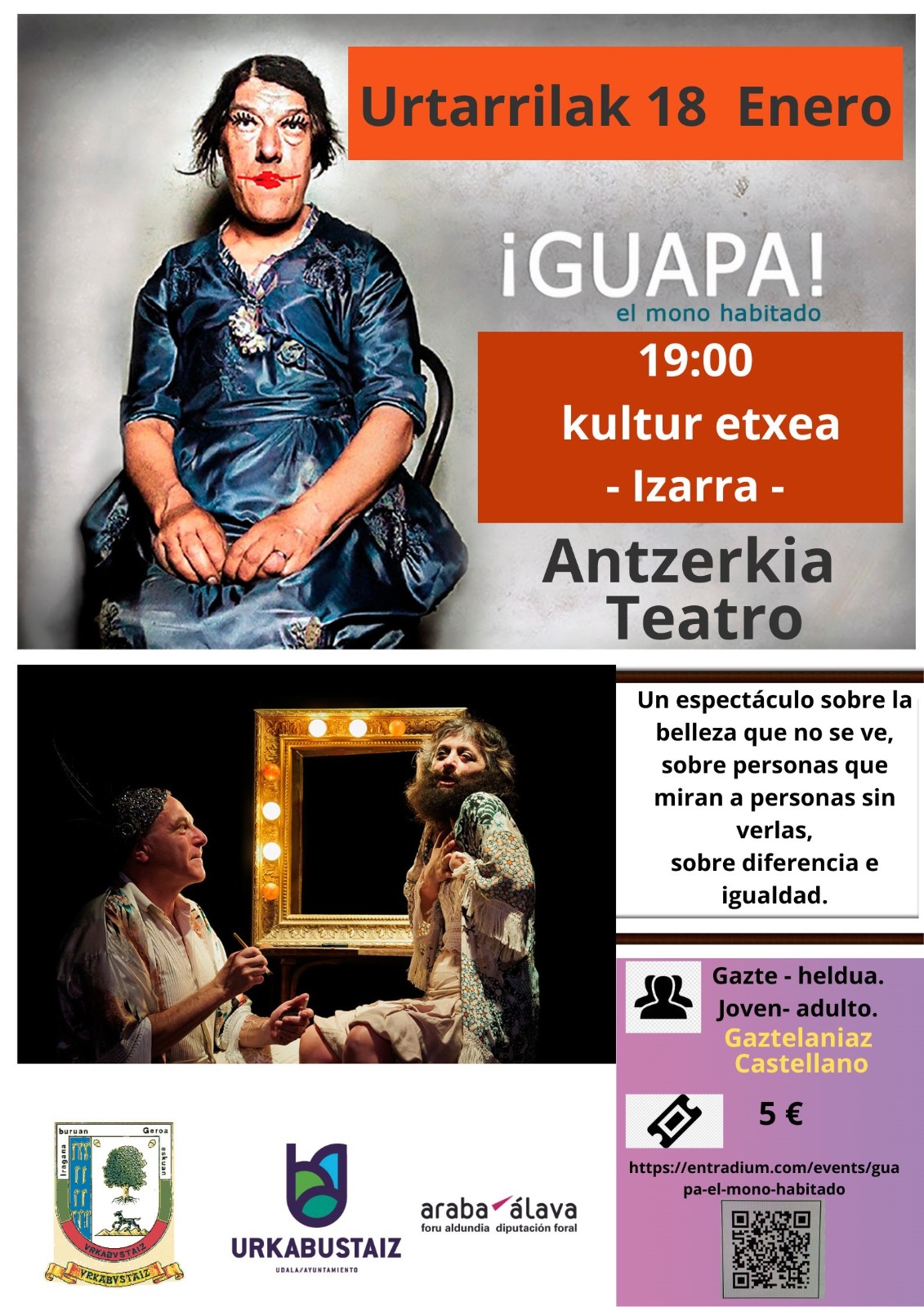 [:es]Obra de teatro '¡Guapa!'[:eu]'¡Guapa!' antzezlana[:] @ Kultura etxea